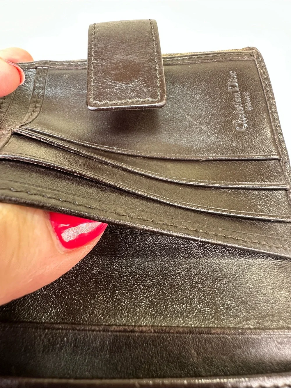 Christian Dior Trotter Monogram Wallet Vintage Brown canvas & leather COA